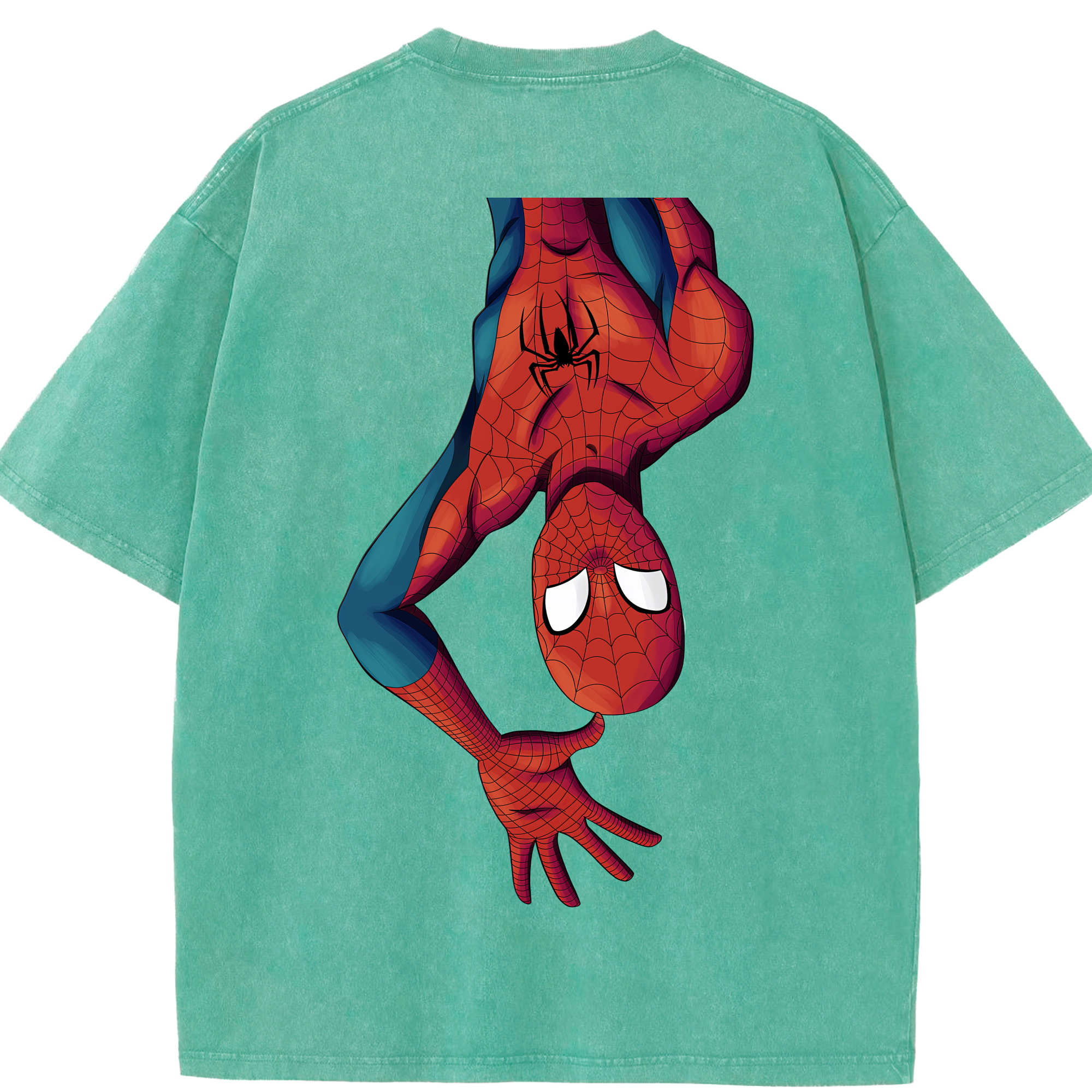 （画像用） Spider Man スパイダーマン 綿100% ヴィンテージ風 半袖Tシャツ（背面プリント）